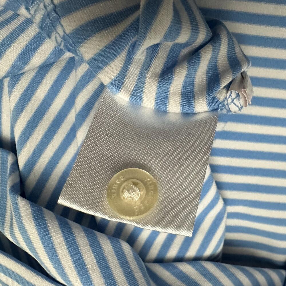 Vineyard Vines Performance Polo Shirt Mens M Blue Striped Short Sleeve Golf Logo - Picture 9 of 12